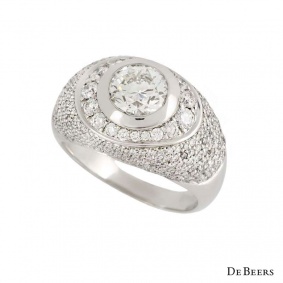 De Beers 18k White Gold XXX Round Brilliant Cut Diamond Ring 1.86ct G/VS2